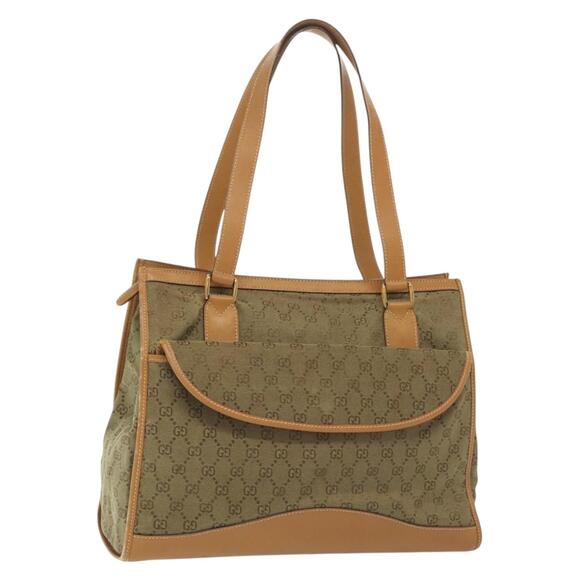 GUCCI GG Canvas Tote Bag Beige Gold - Picture 1 of 12